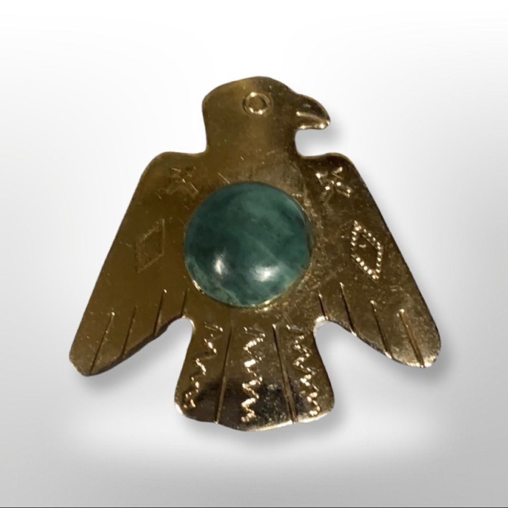 Vintage Thunderbird with Green Turquoise Stone